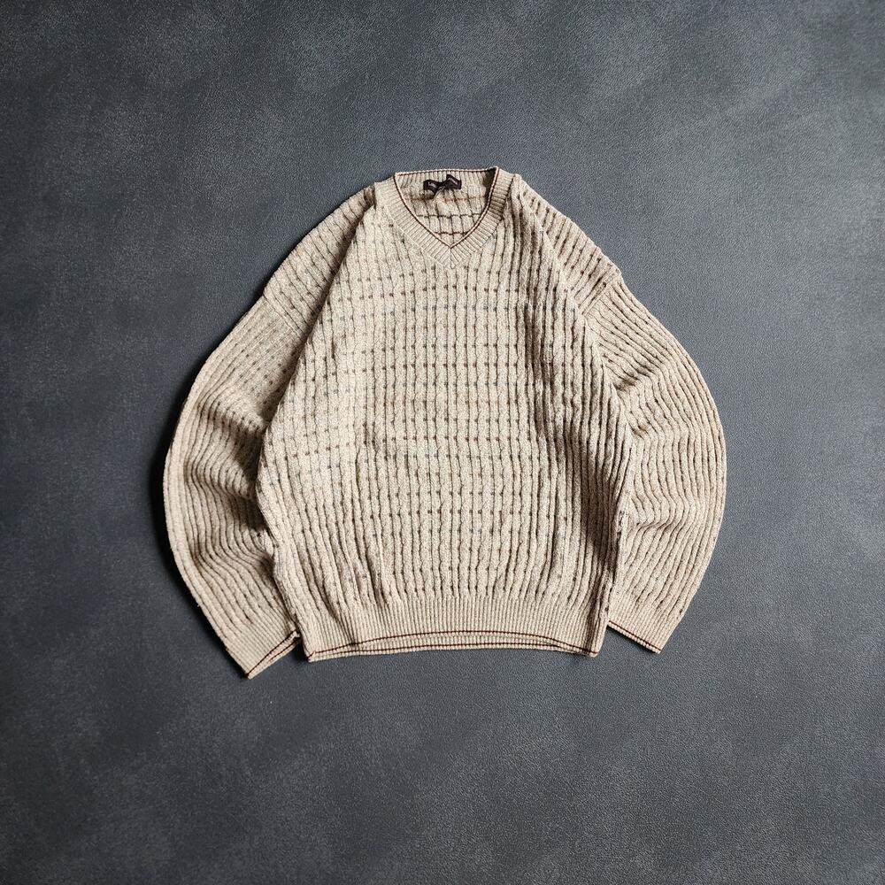 Vintage 90's Liberty Sweaters Beige USA Made Sweater Large